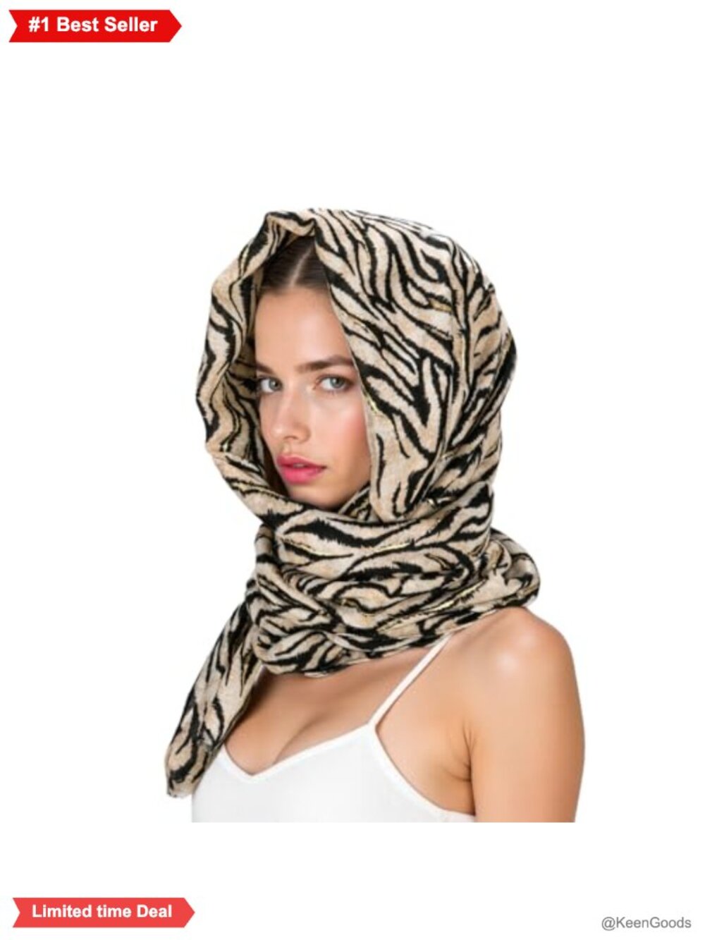 Leopard Print Cotton Linen Scarf Gold Sparkle Hair Wrap Women's Fashion Shawl